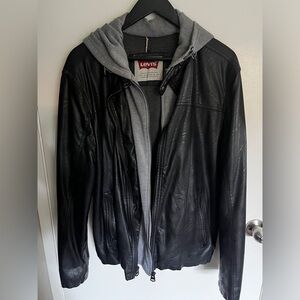 Levi’s Leather Hoodied Jacket